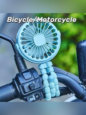 Portable Handlebar Fan Light Blue NEW